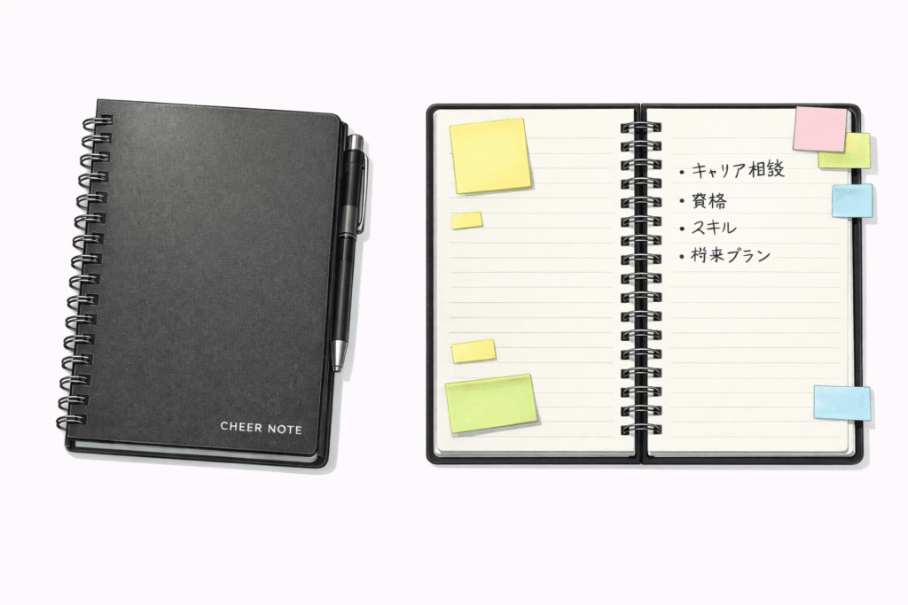 付箋のあるノート