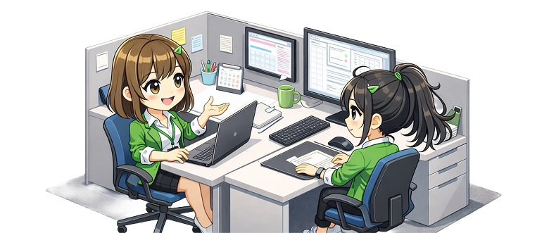 相談しているイラスト